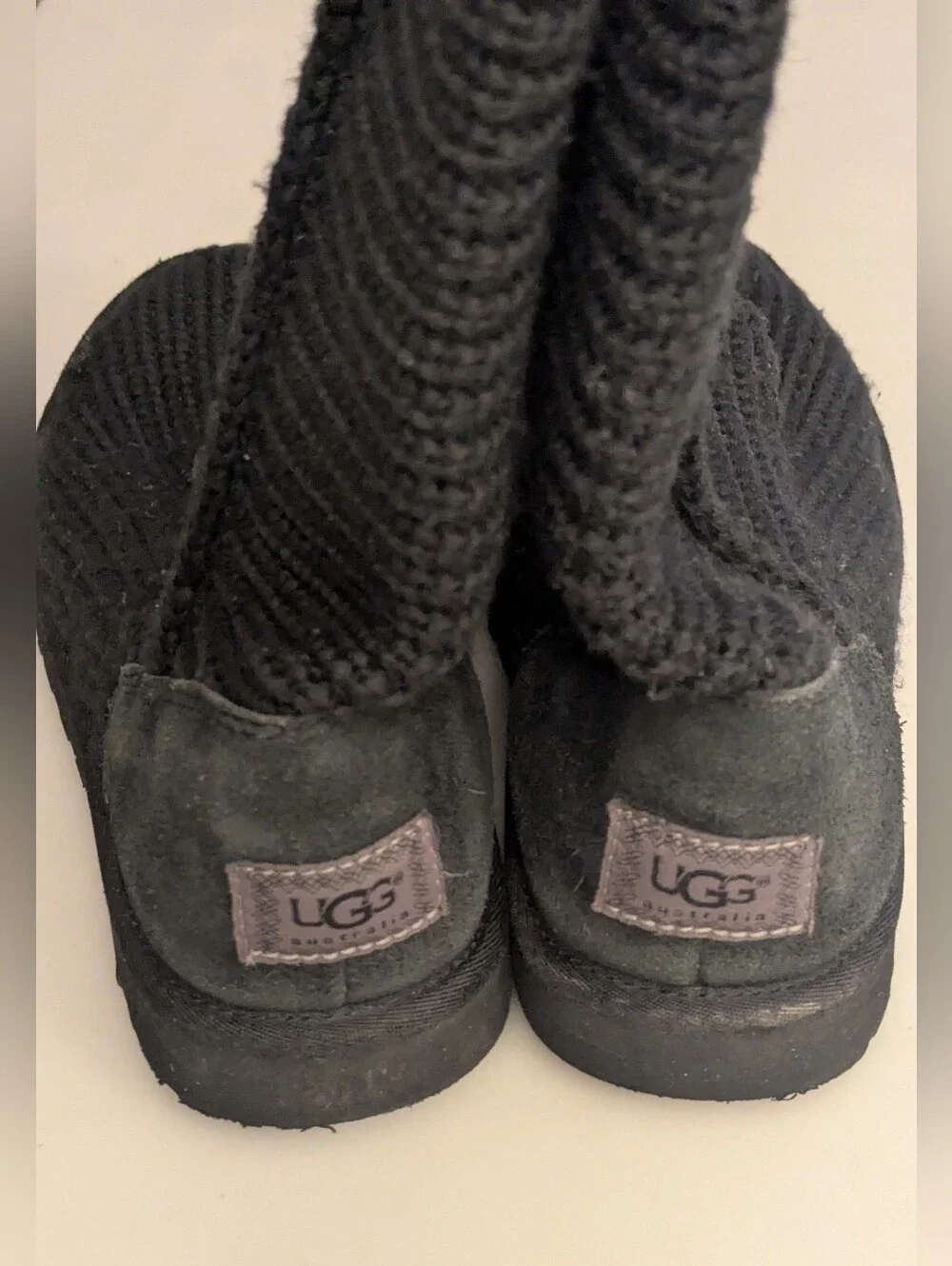 UGG Australia Cardy Women's Classic Black Knit Boots. Size 10.
